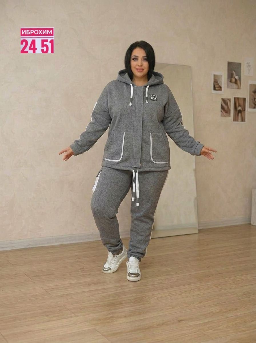 спортивный костюм больших размеров теплый,костюм женский,женский спортивный костюм,костюм двойка на флисе,костюм спортивный больших размеров теплый арт. 11631907