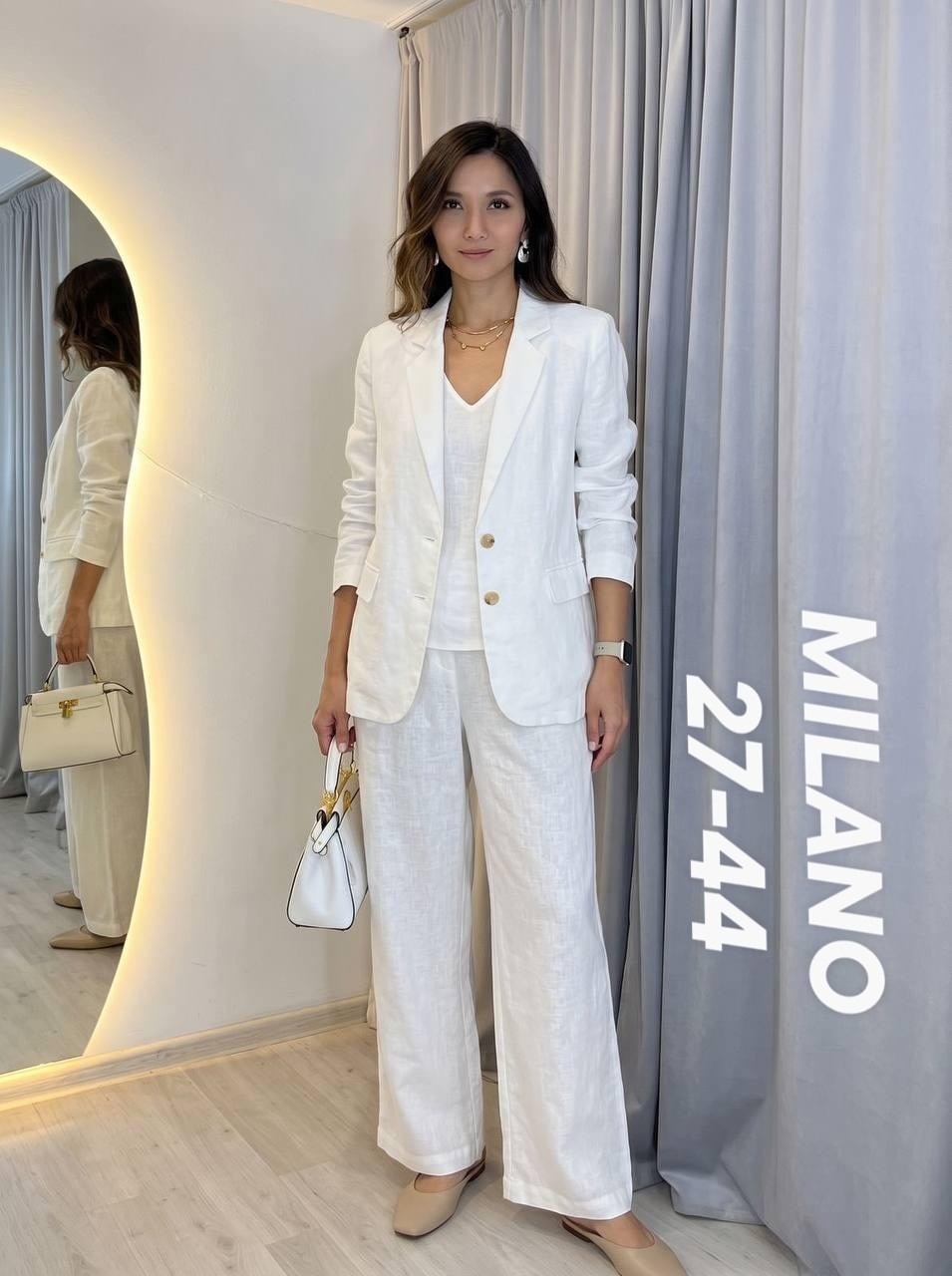 белый брючный костюм,брючный костюм,брючный костюм kavari 8034 белый,костюм брючный женский льняной airy,брючный костюм из льна