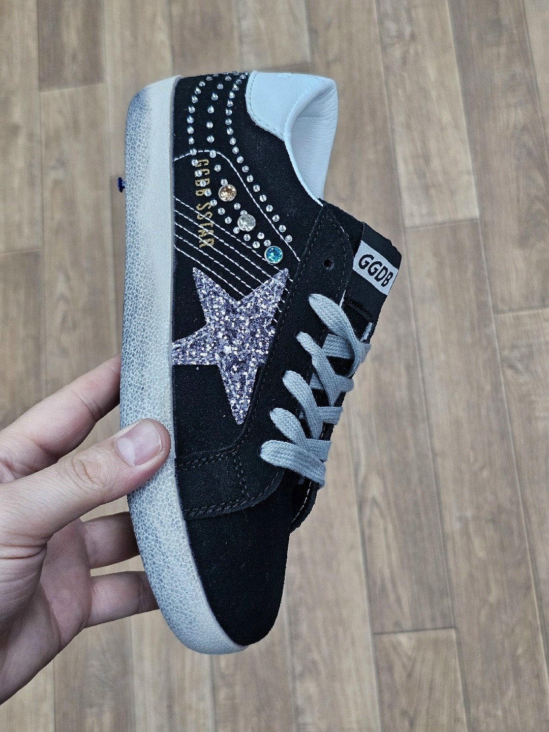 golden goose кеды super-star с блестками серебристый,,голден гус кеды блестящие,голден гус кеды,блестящие кроссовки