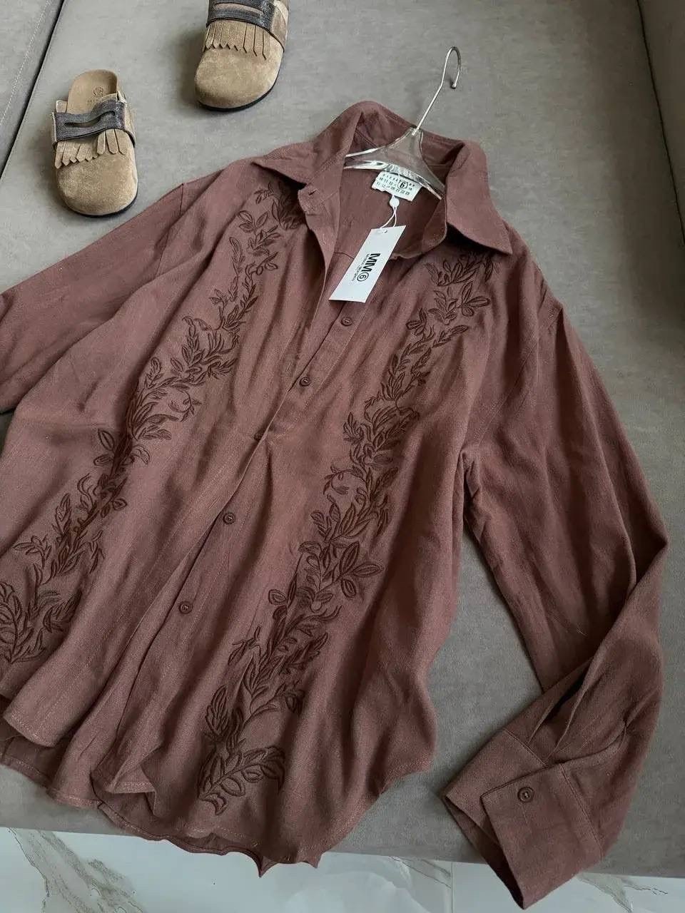 винтажная блузка,женская рубашка,блузка рубашка,блузка с вышивкой,повседневная рубашка
