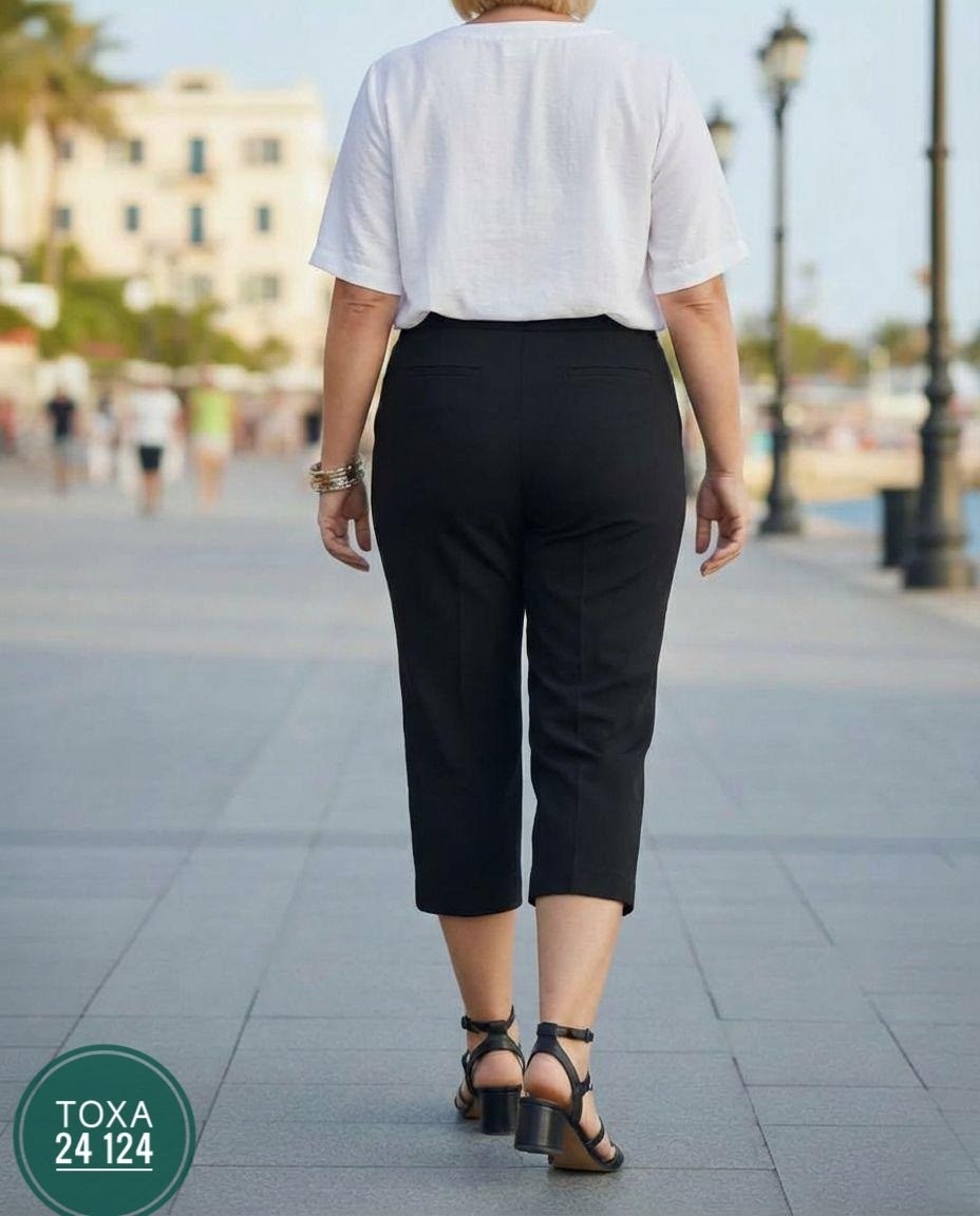 брюки для полных женщин,брюки бермуды,брюки для полных,укороченные широкие брюки на полных женщин,укороченные брюки для полных женщин