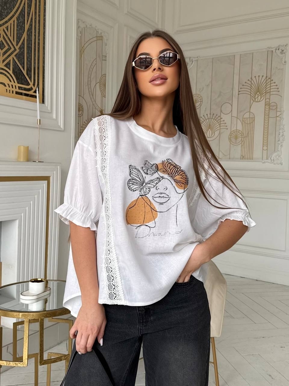 женская футболка,стильная блуза,блузка женская,голубая блуза,футболка