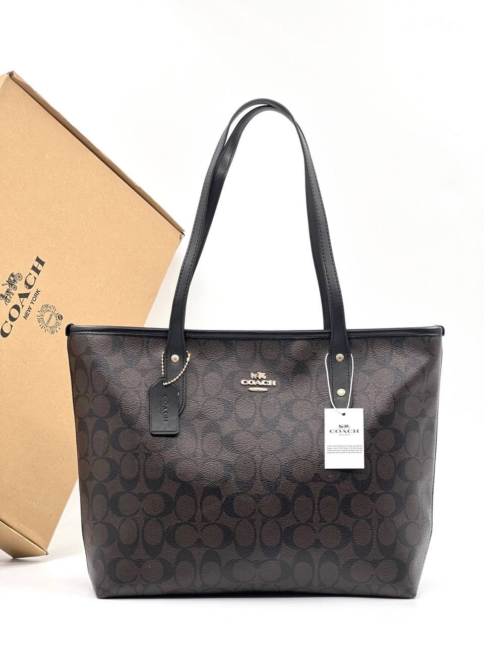 сумка тоут coach,coach gallery tote in signature canvas,женская сумка coach,coach сумки city tote in signature canvas,сумка шоппер coach
