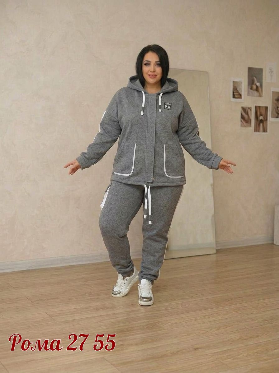 спортивный костюм больших размеров теплый,костюм двойка на флисе,костюм женский,костюм спортивный больших размеров теплый арт. 11631907,костюм женский на флисе