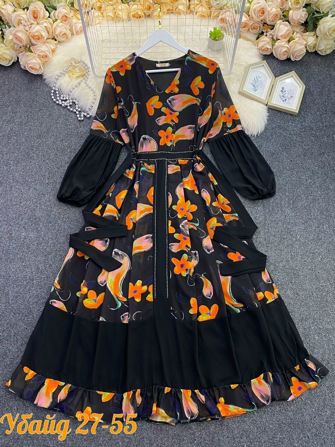 женское платье с принтом,женское длинное платье с принтом,женское платье с длинными рукавами,платья женские длинные,платье женское шифоновое