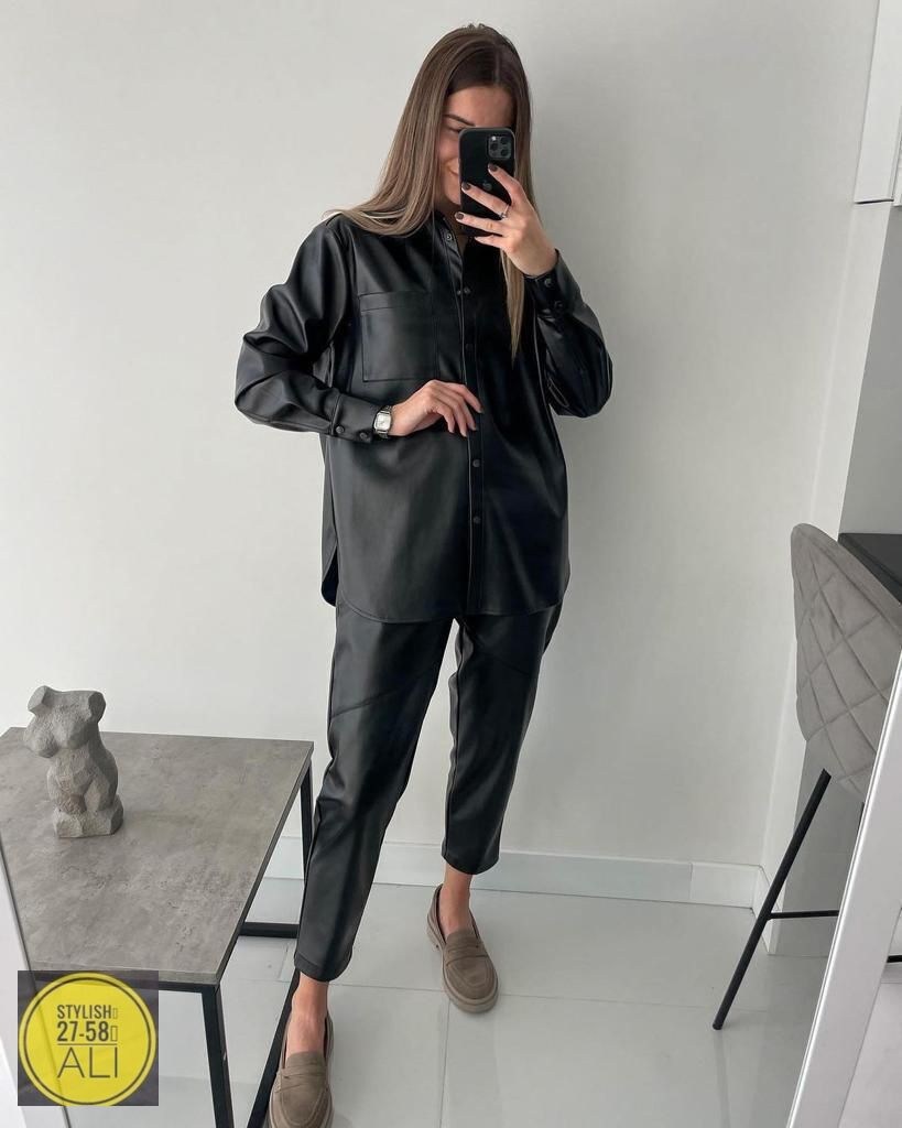 костюм двойка женский,костюм женский,костюм из экокожи,женские брючные костюмы,кожаный брючный костюм женский