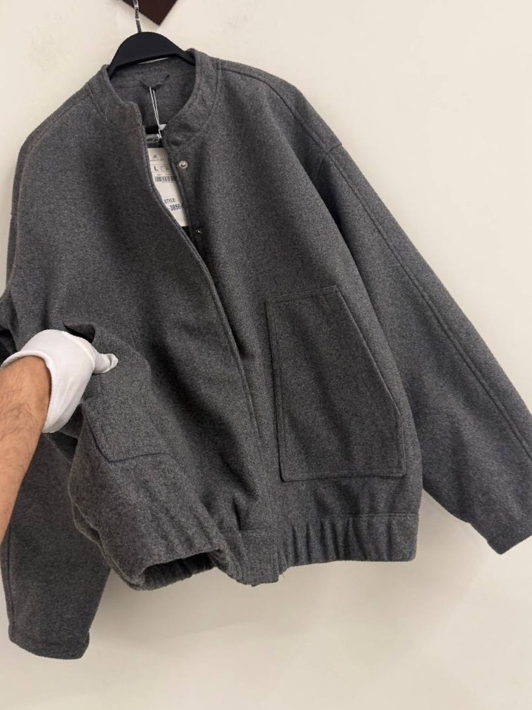 куртка,куртка-бомбер из шерсти серого цвета new look,куртка мужской,бомбер серый,кашемировая куртка loro piana