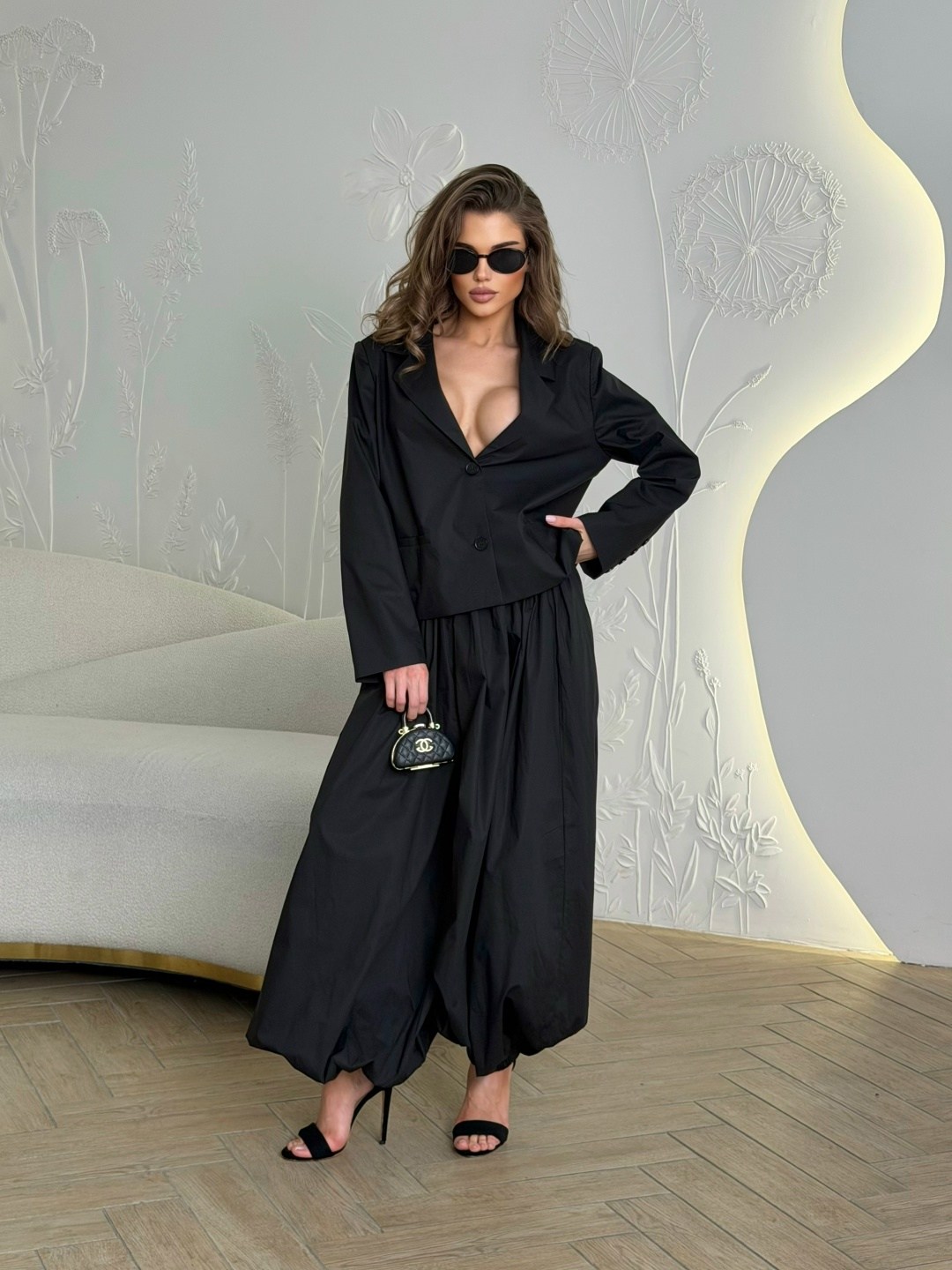 брючный костюм черный,костюм атласный женский брючный в пижамном стиле,костюм классический,костюм женский,брючный костюм женский