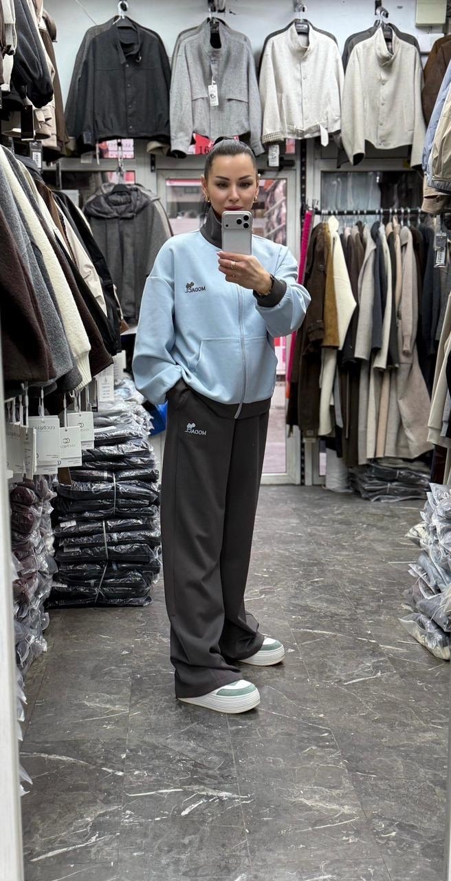 спортивный костюм женский,спортивный костюм женский на флисе,спортивный костюм,костюм спортивный на флисе leo.ni цвет светло-серый,оверсайз спортивный костюм