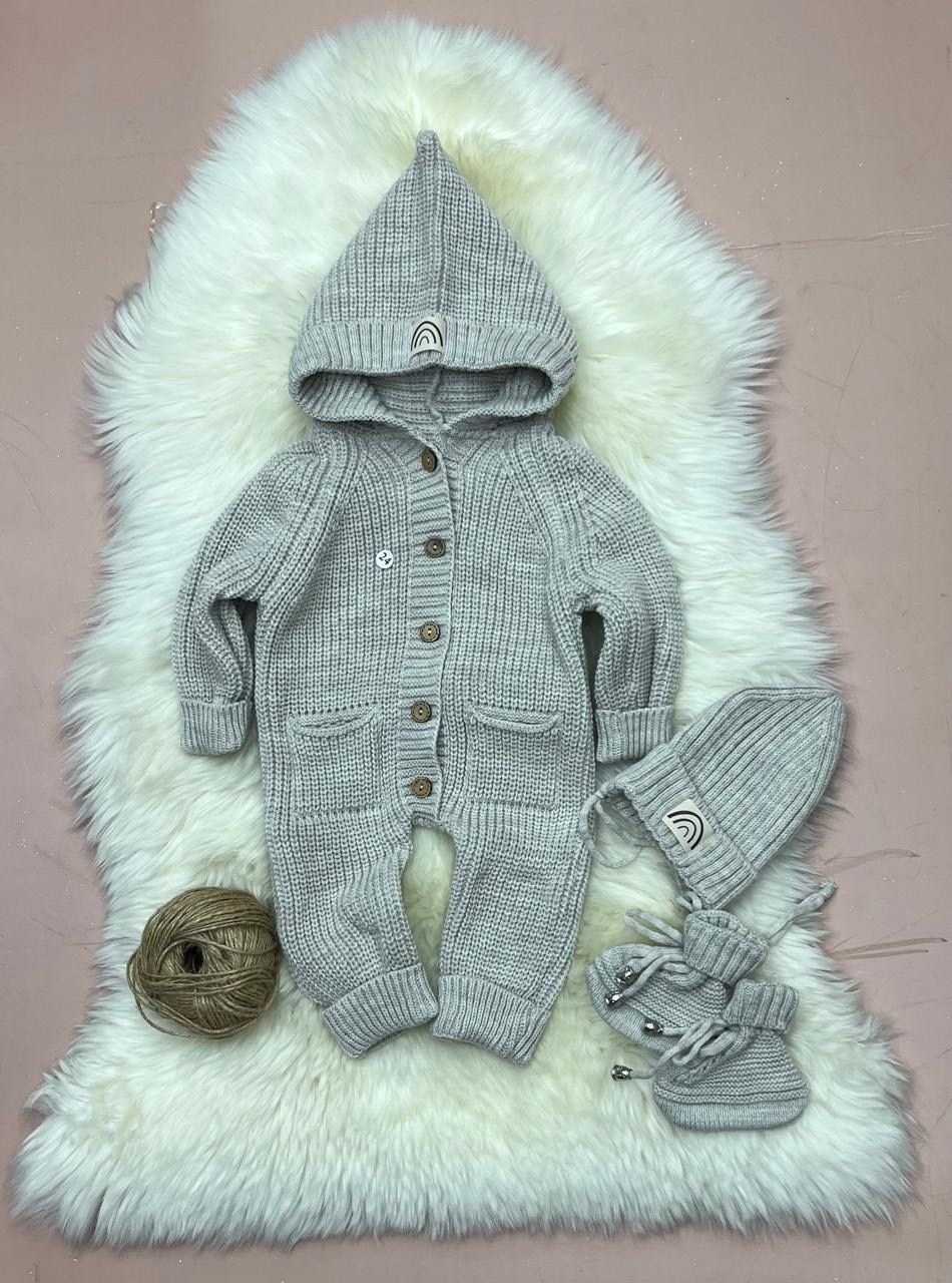 вязаный комбинезон для новорожденных с капюшоном,вязаные комбинезоны для новорожденных,вязаный комбинезон,комплект вязаный,комбинезон детский вязаный