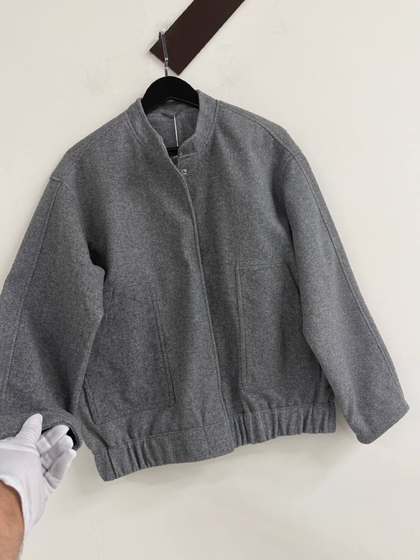 куртка,куртка-бомбер из шерсти серого цвета new look,куртка мужской,бомбер серый,кашемировая куртка loro piana