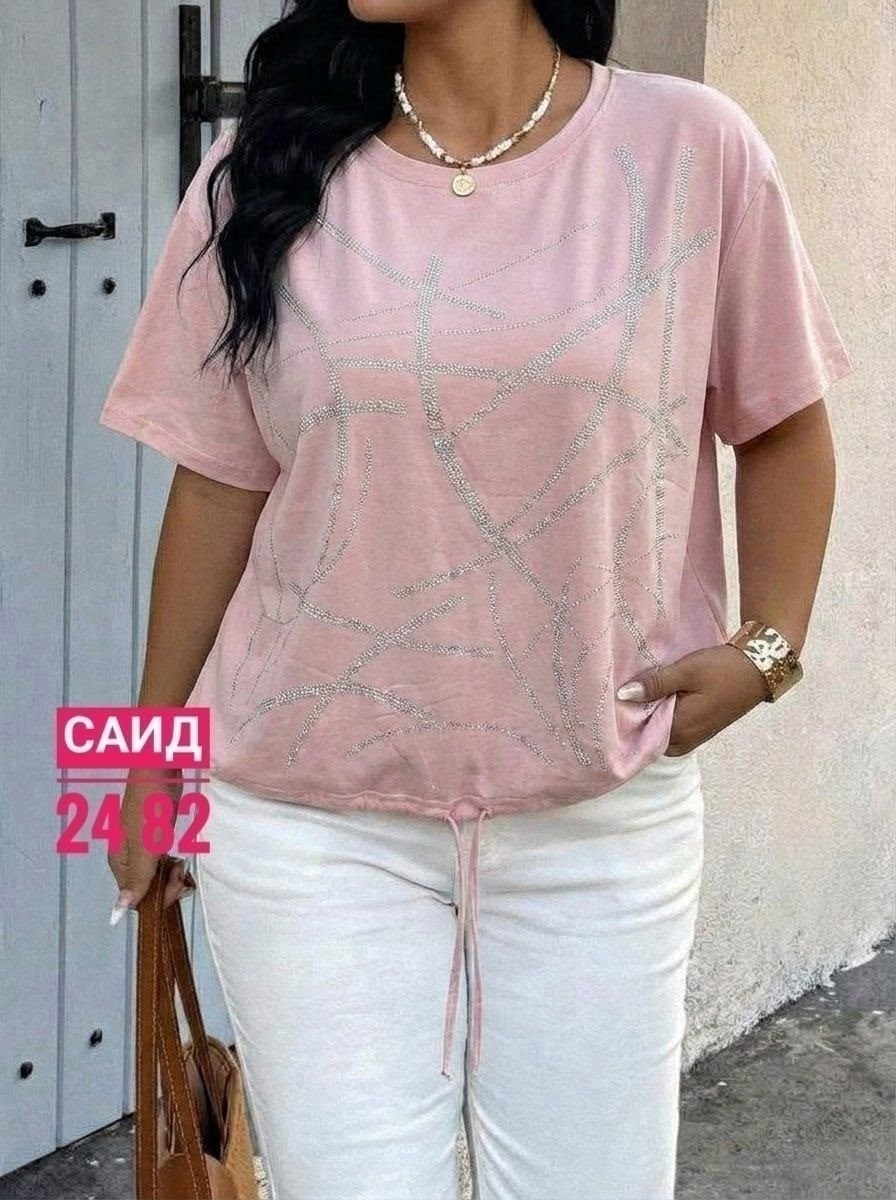 футболка больших размеров женская,футболка женская,футболка женская с стразами,футболки женская оверсайз,футболка оверсайз со стразам