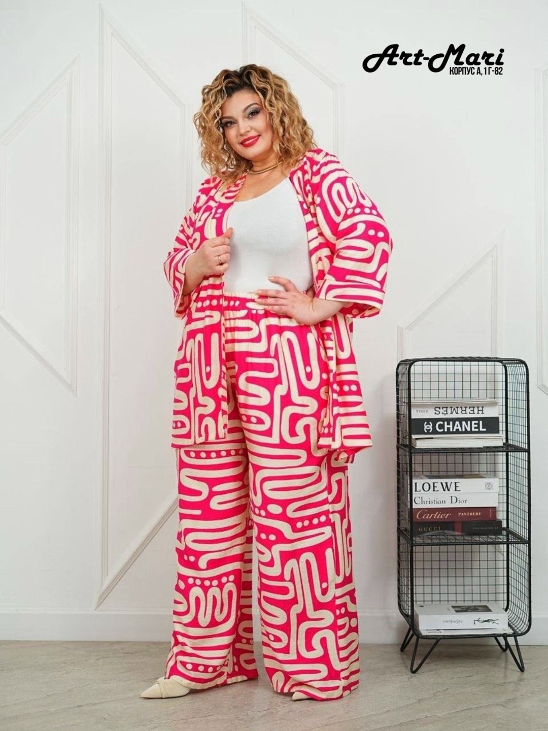 летние костюмы,стильные костюмы,брючный праздничный костюм двойка с принтом perferita 227705196,костюм с принтом,женские костюмы больших размеров