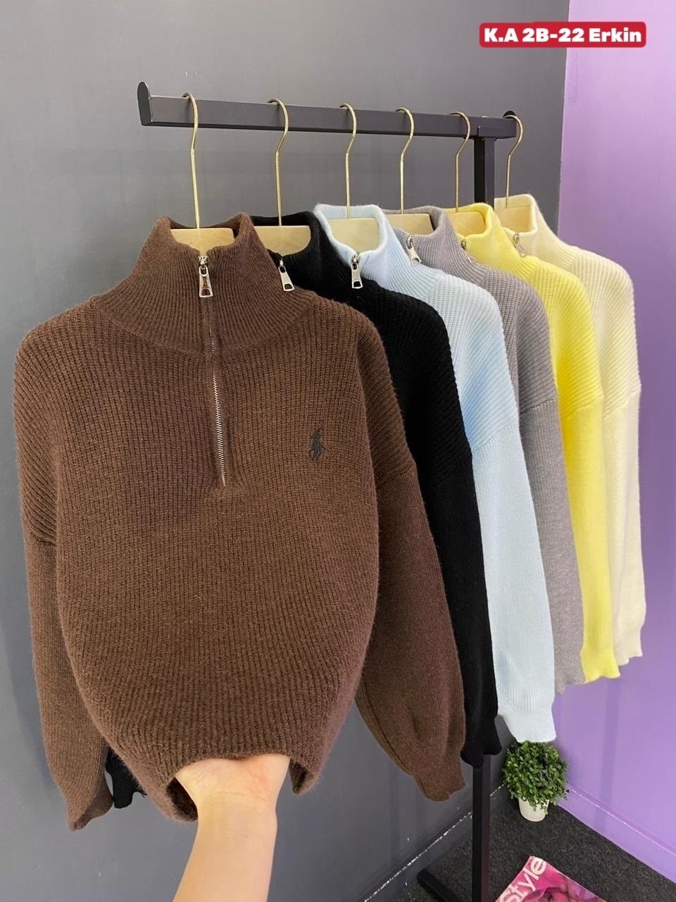 женские кофты,свитер женский,свитер оверсайз с горлом на молнии kk fashion,кофта поло,свитер