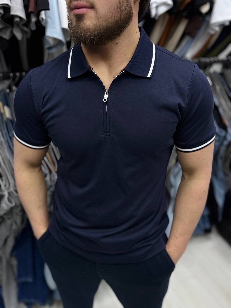 мужская футболка поло,футболки мужские,мужская рубашка поло,мужская мода,мужская футболка поло темно-синяя