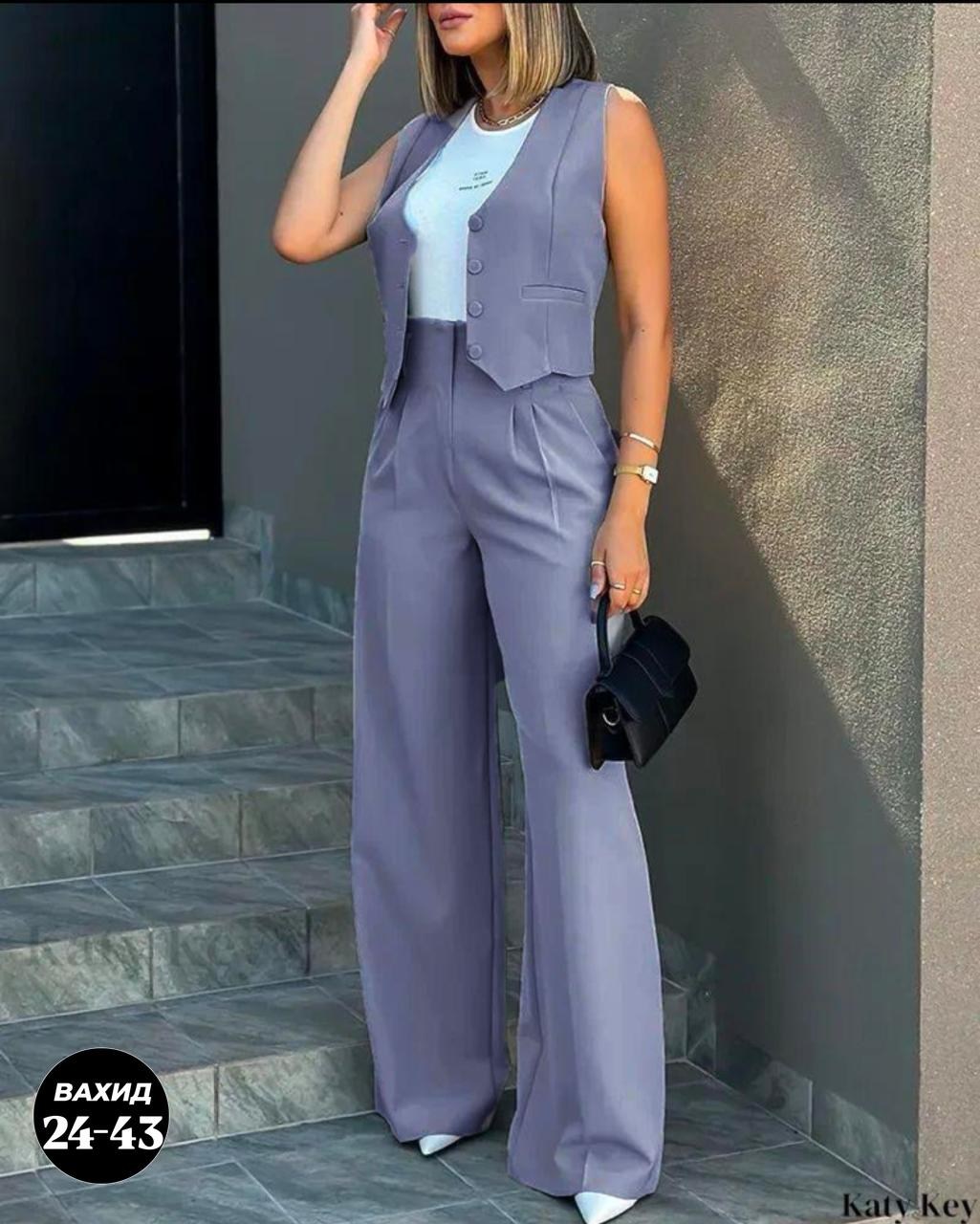 брючный костюм элегантный,костюм с жилетом,брючные костюмы женские,женский офисный костюм из жилета и брюк,женские костюмы