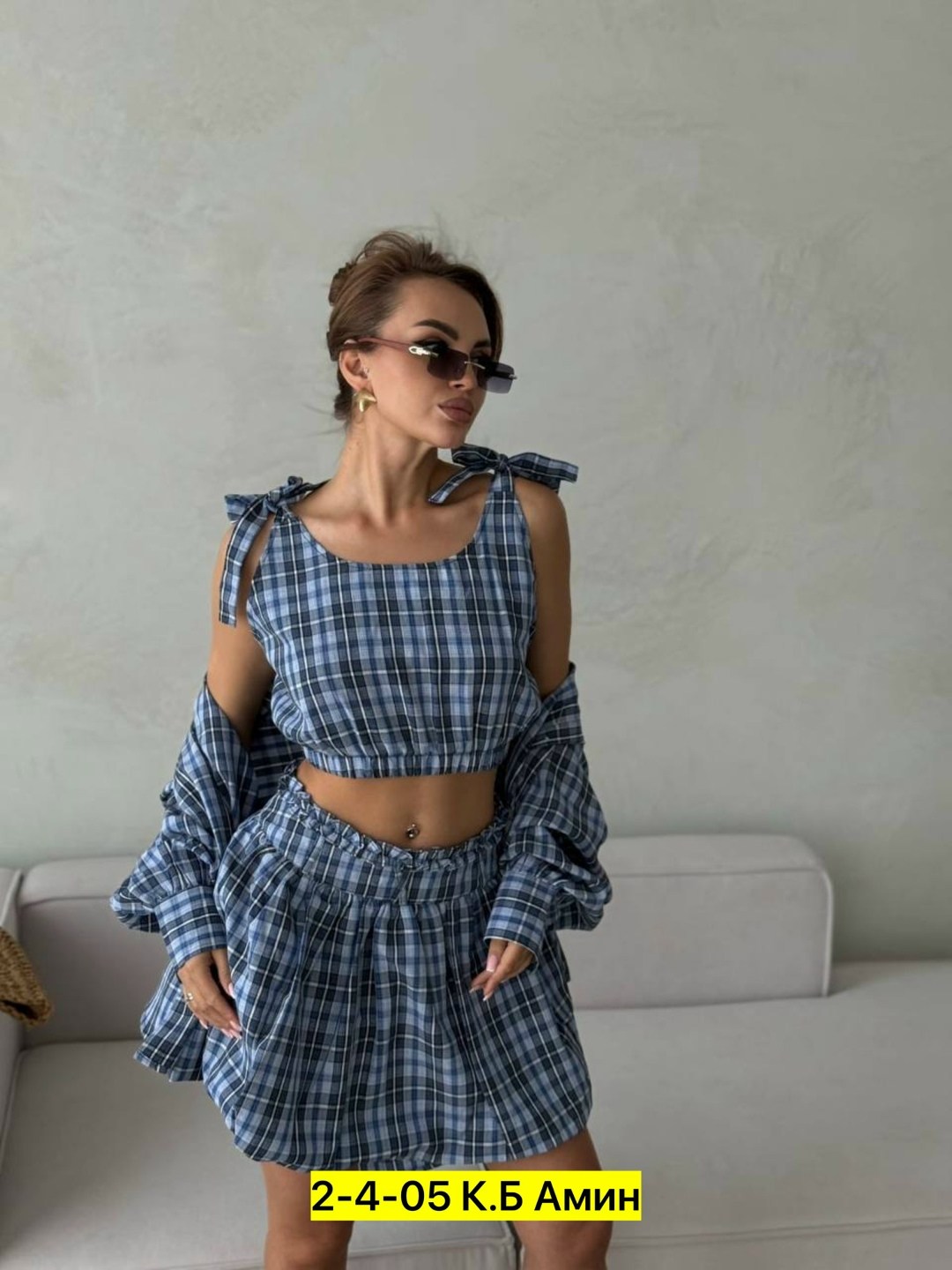 костюм с юбкой и рубашкой,женский костюм с юбкой,женские костюмы,костюм в клетку,костюм с юбкой