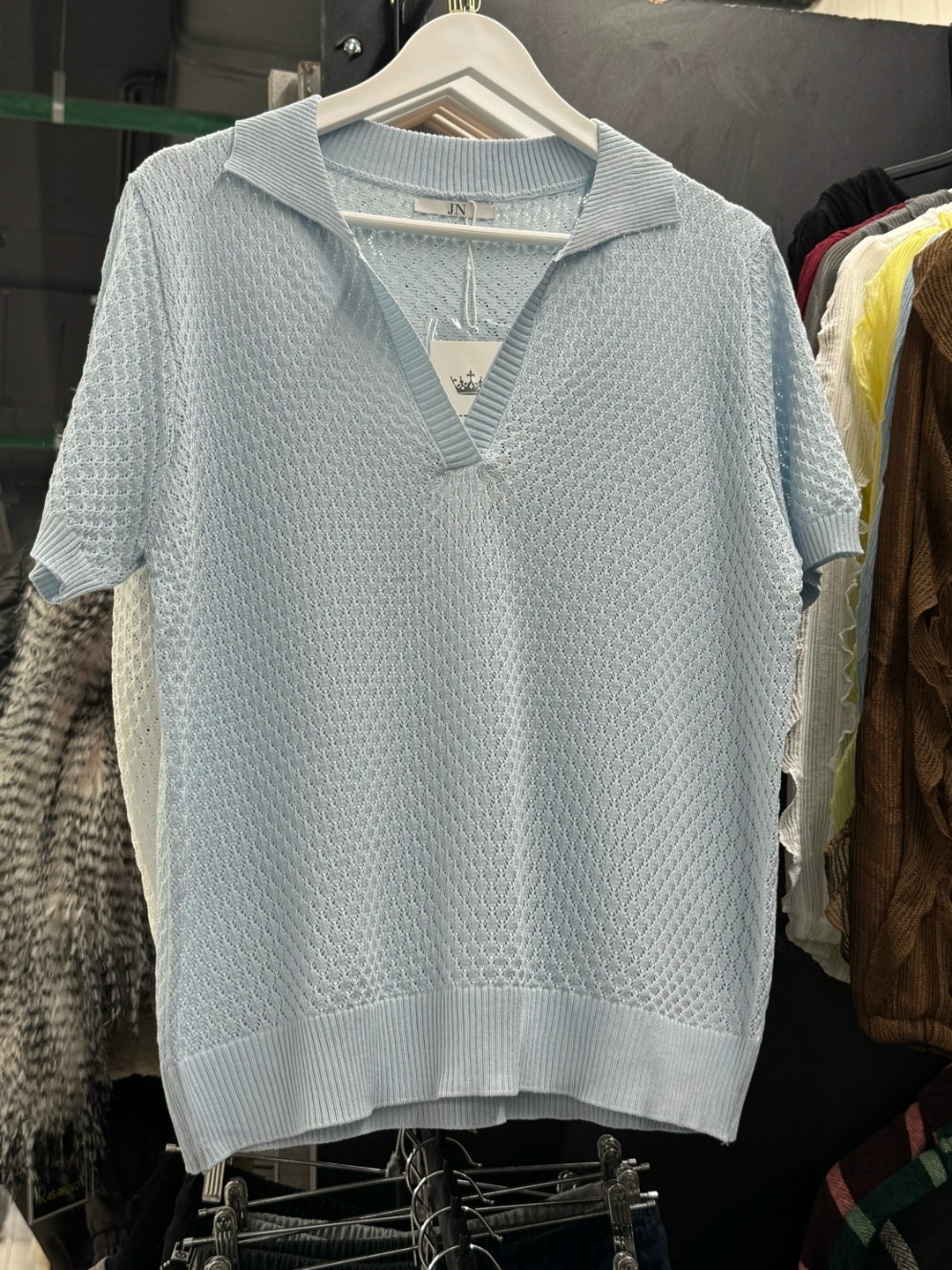 джемпер женские,женский джемпер поло,голубой джемпер,женский пуловер,джемпер