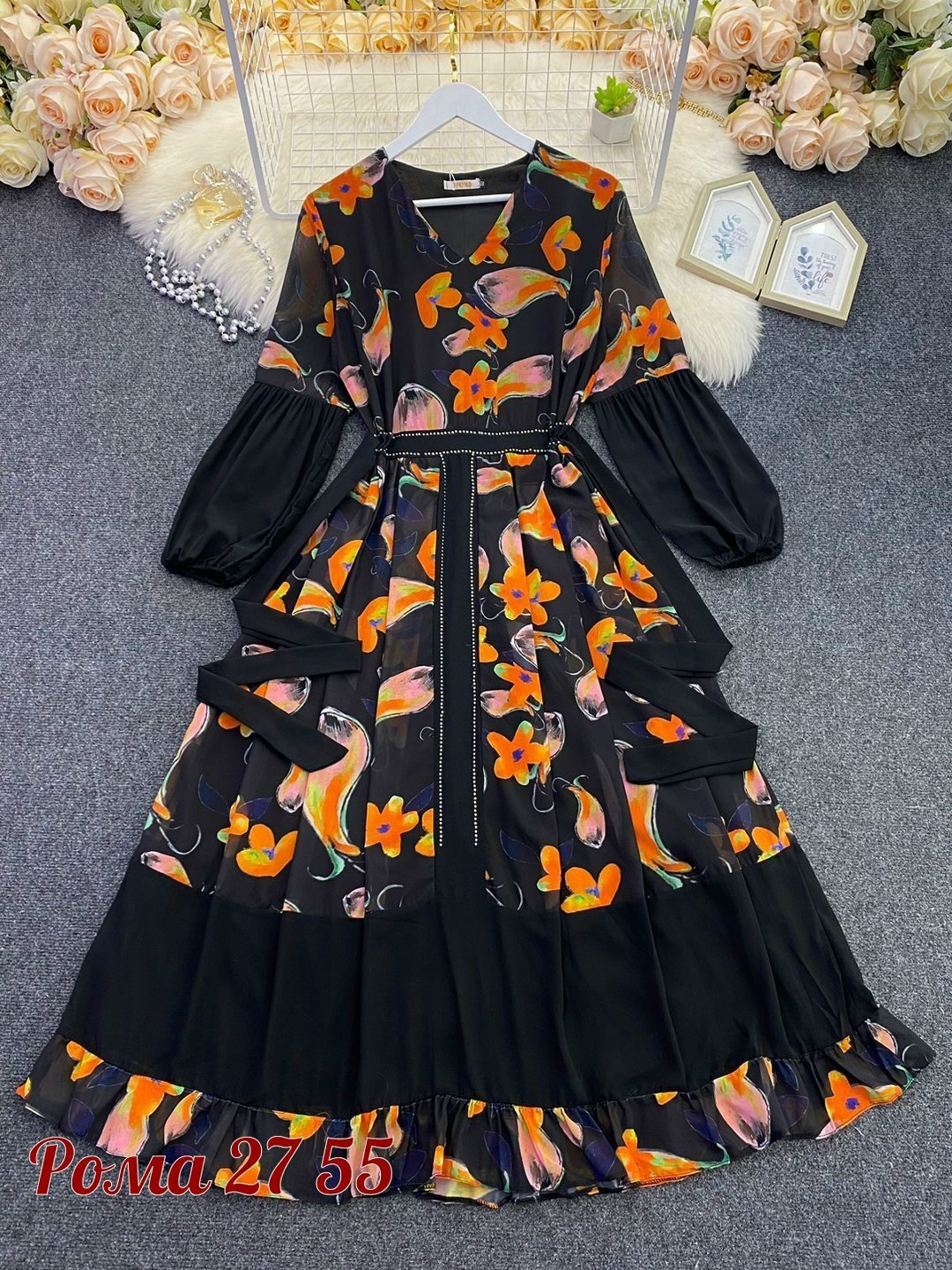 женское платье с принтом,женское длинное платье с принтом,женское платье с длинными рукавами,платья женские длинные,платье женское шифоновое