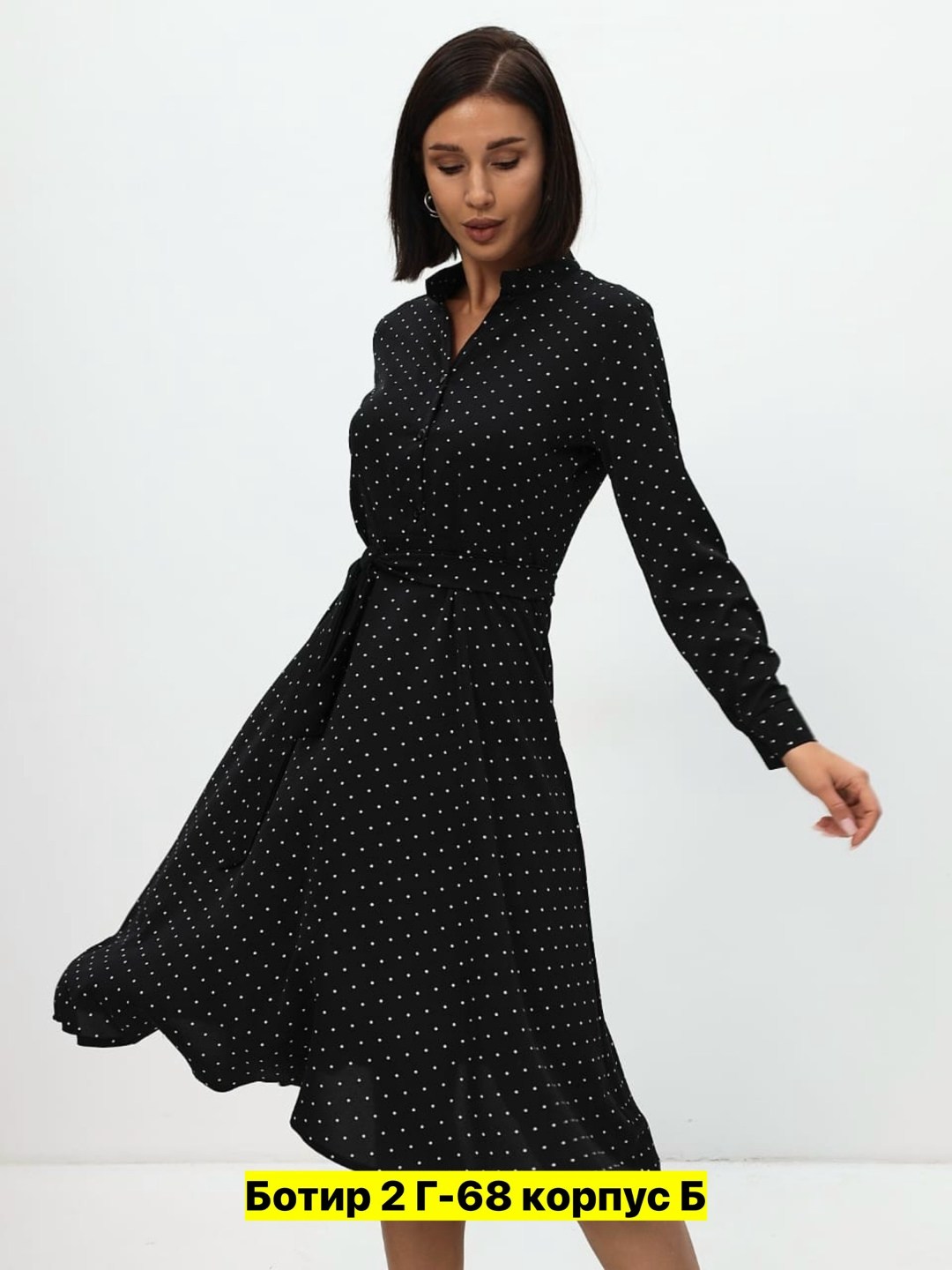 платье,платье женское в горох,,платье женское черное,платье миди