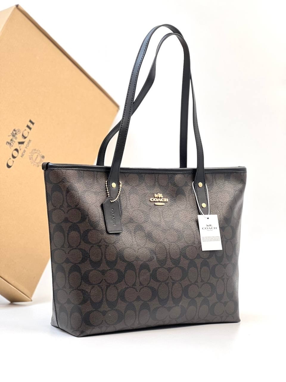 сумка тоут coach,coach gallery tote in signature canvas,женская сумка coach,coach сумки city tote in signature canvas,сумка шоппер coach