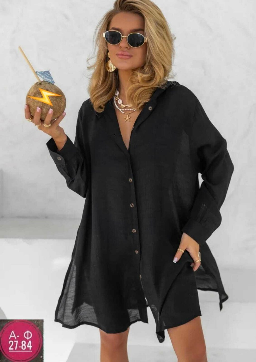 женская туника пляжная,туника женская,рубашка туника,черная туника,пляжная туника женская larss shirt003 черная