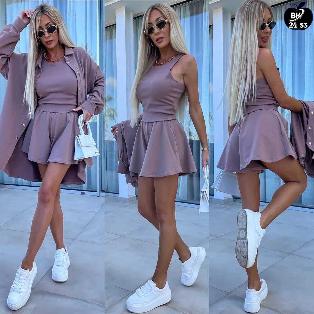 женский костюм с шортами, ,модная ,женские костюмы,костюм розово