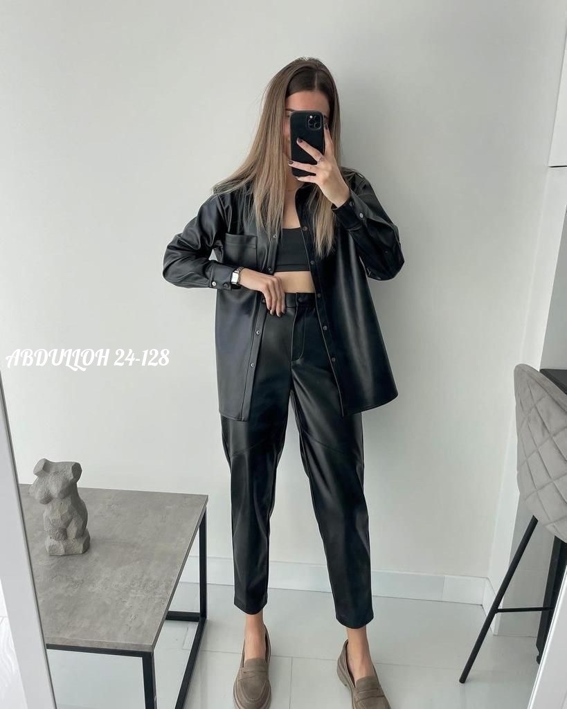 костюм женский,костюм двойка женский,костюм из экокожи,женские брючные костюмы,кожаный брючный костюм женский