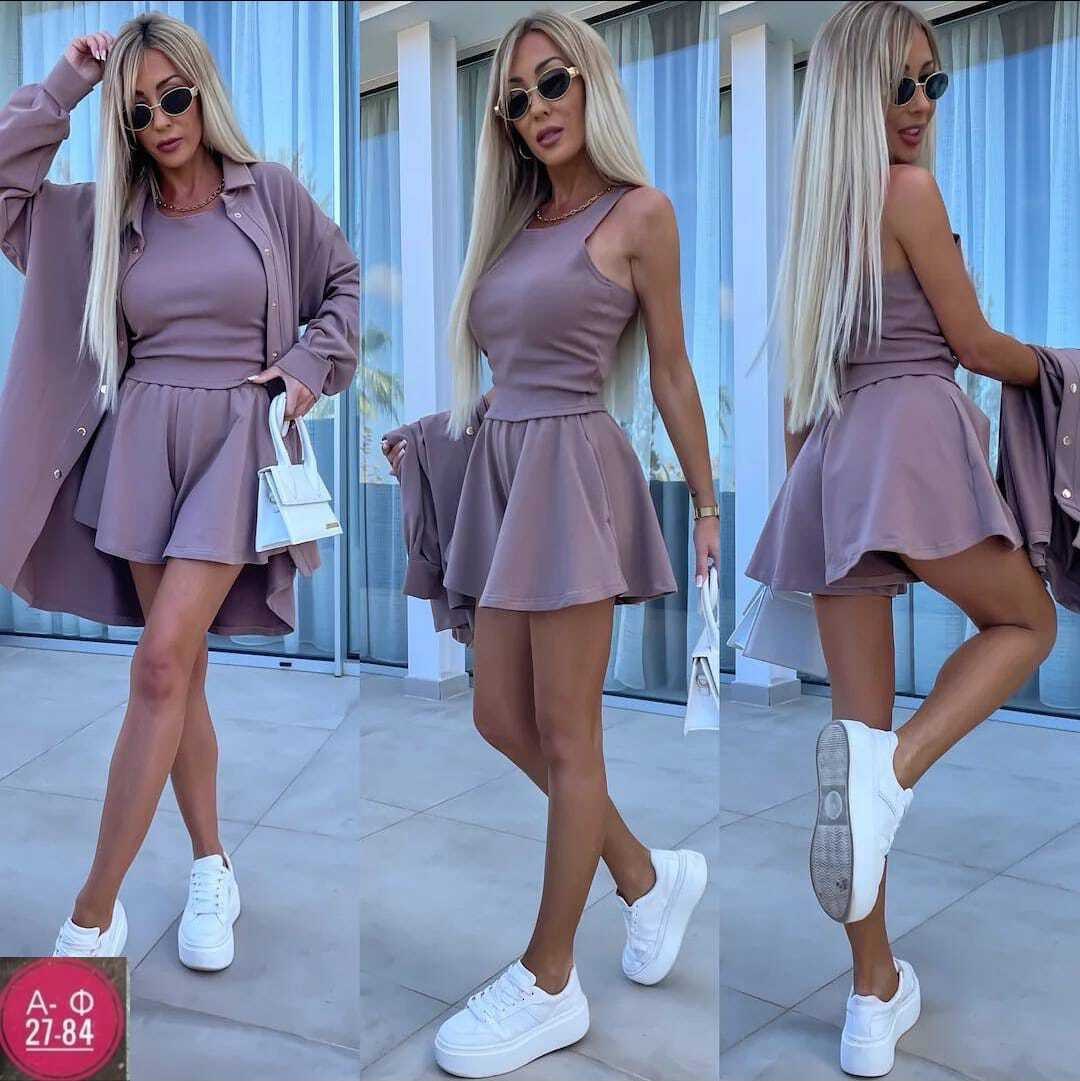 женский костюм с шортами, ,модная ,костюм розово,костюм тройка женский