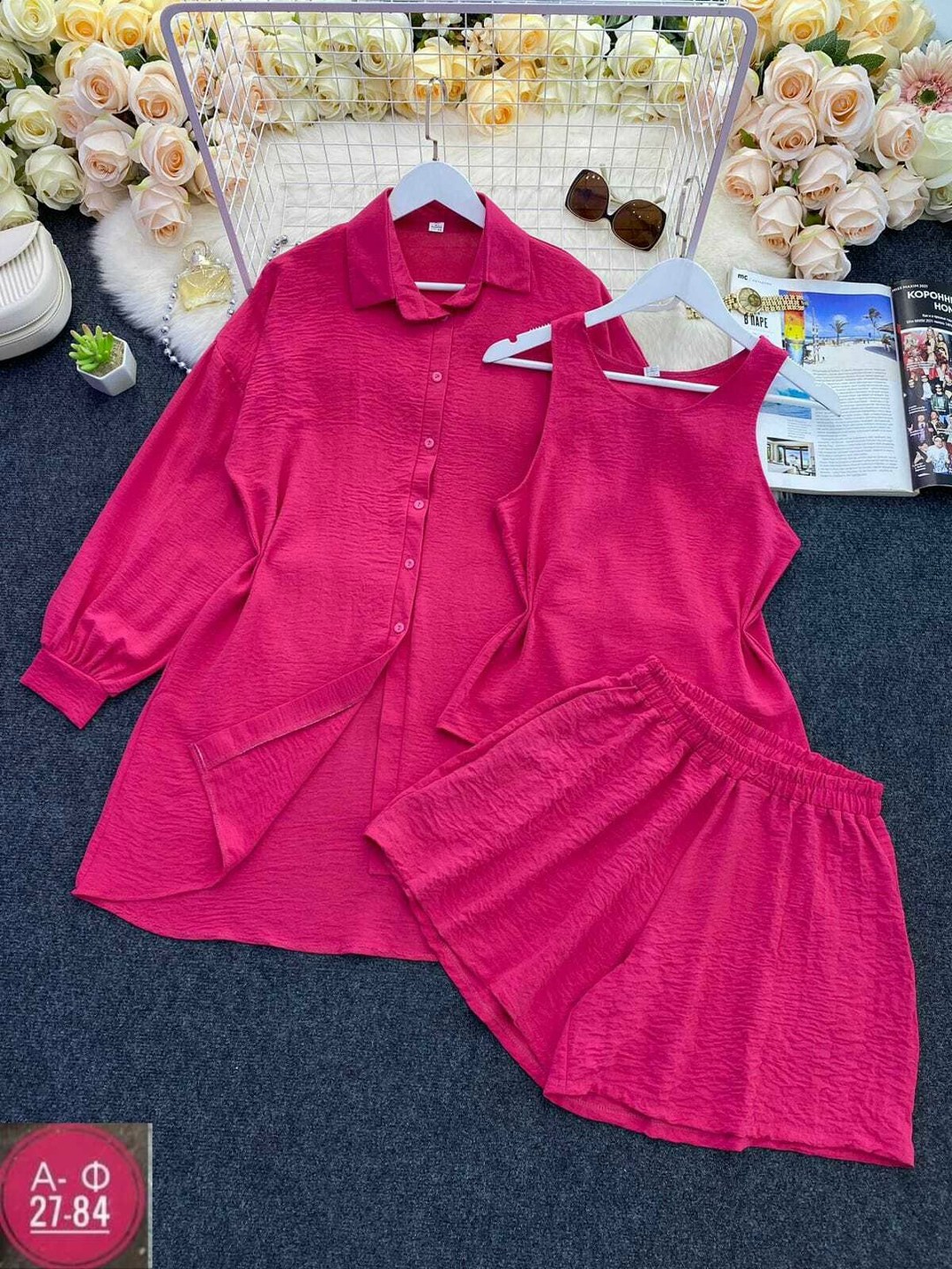 женский костюм с шортами, ,модная ,костюм розово,костюм тройка женский