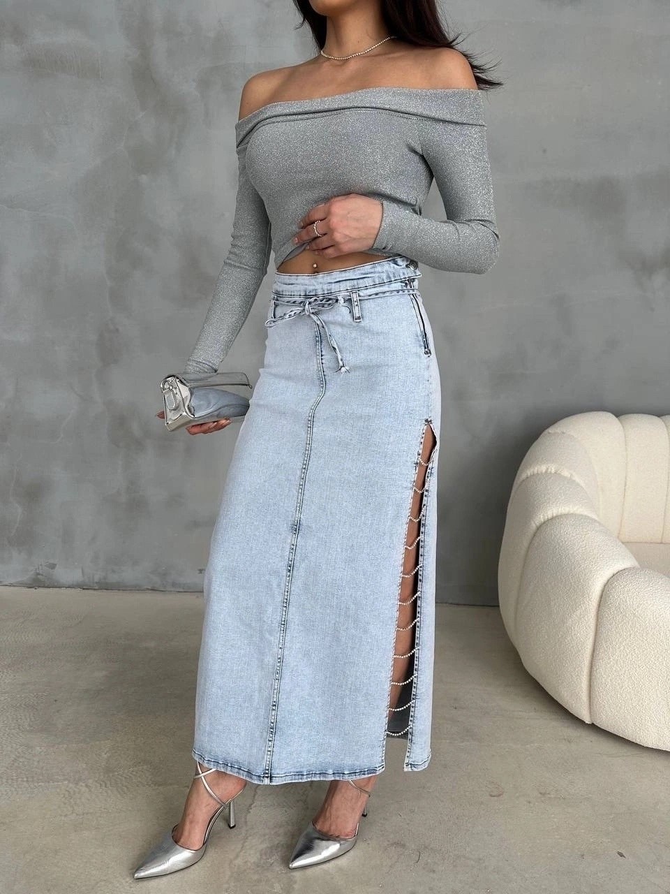 джинсовая юбка,длинная джинсовая юбка,юбка джинсовая макси с разрезом,юбка джинсовая макси с разрезом спереди,юбка джинсовая миди с разрезам