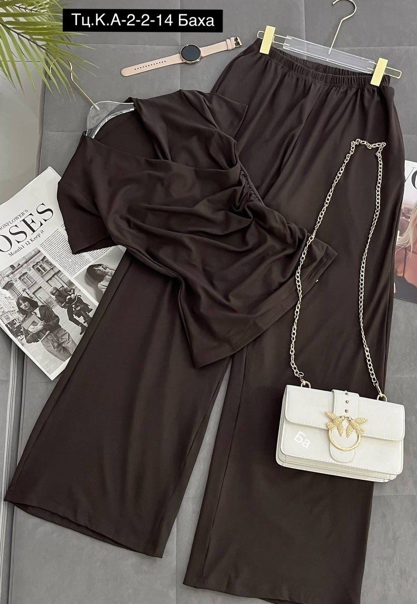 костюм женский,брючный костюм,костюм с брюками палаццо,костюм с брюками палаццо голубой,костюм голубой