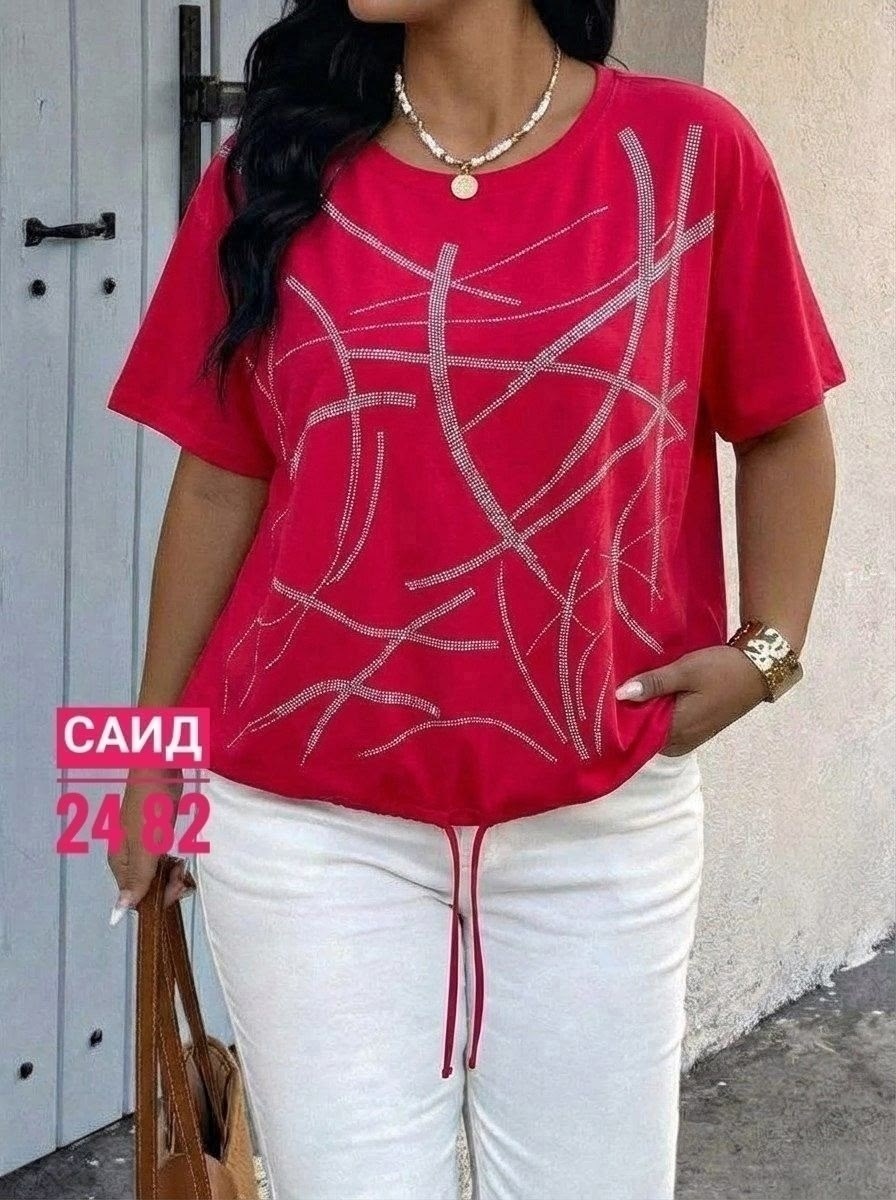 футболка больших размеров женская,футболка женская,футболка женская с стразами,футболки женская оверсайз,футболка оверсайз со стразам