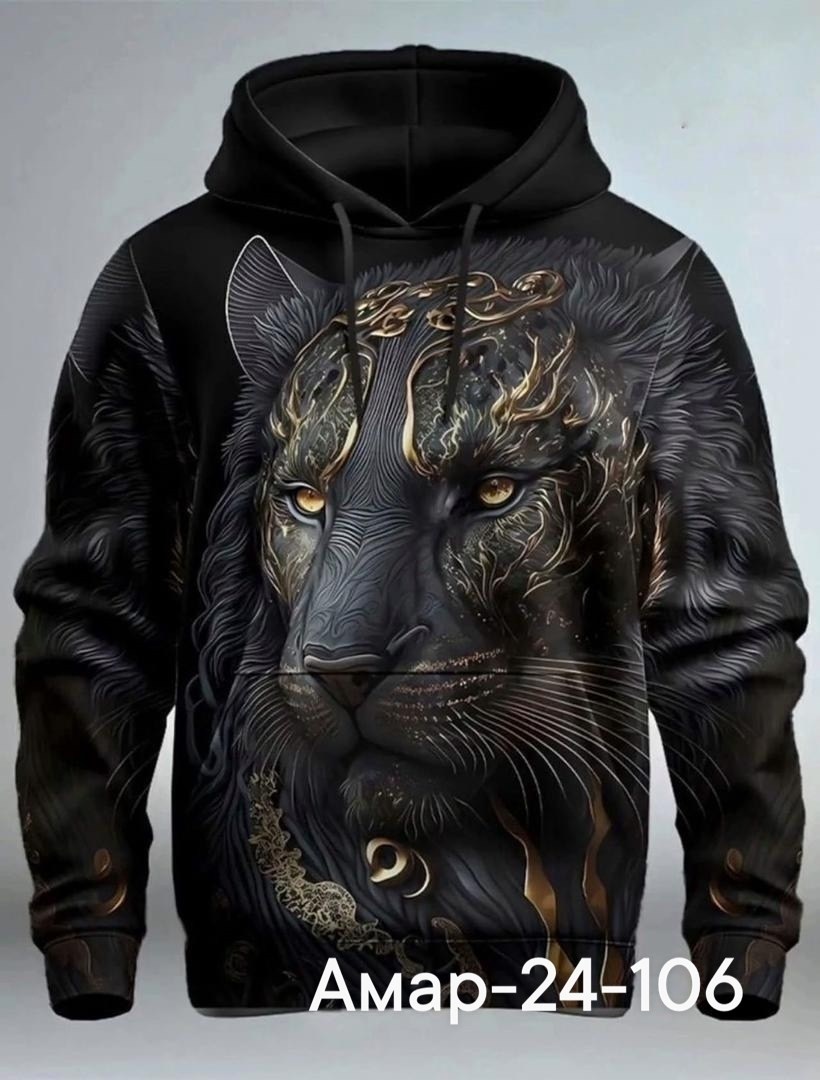 мужская толстовка с капюшоном и принтом в виде льва,мужская модная толстовка с капюшоном с принтом льва в стиле 3d,мужская модная толстовка с капюшоном с графическим львом и 3d-пр,мужская толстовка с