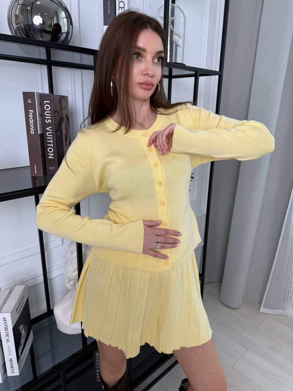 костюм с юбкой женский,костюм с юбкой,юбка и кофта,юбка мода,юбка плиссе вязаная