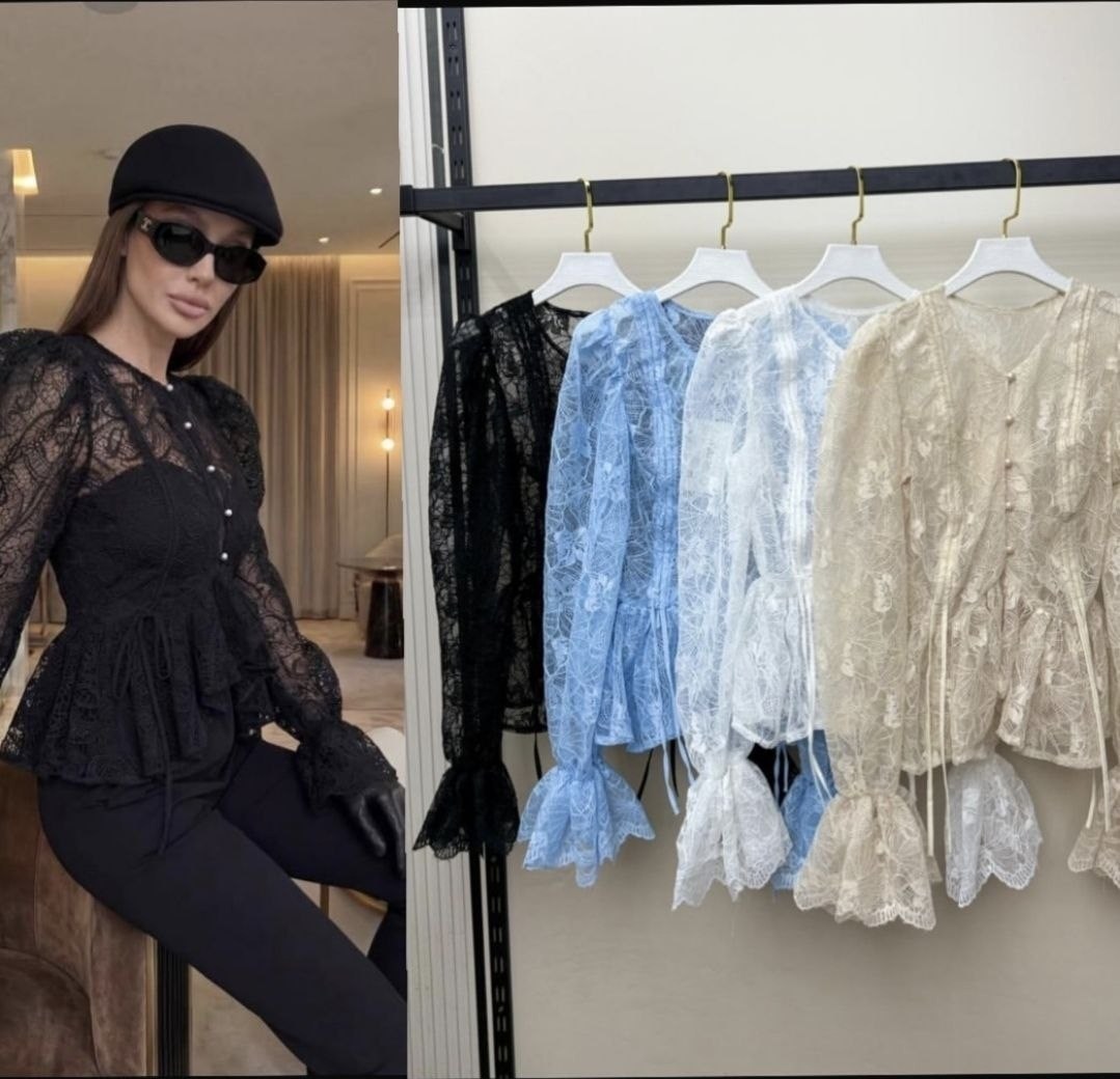 блузка с оборками,блузка с рюшами,нарядная блузка,блузка голубая,кружевная блузка