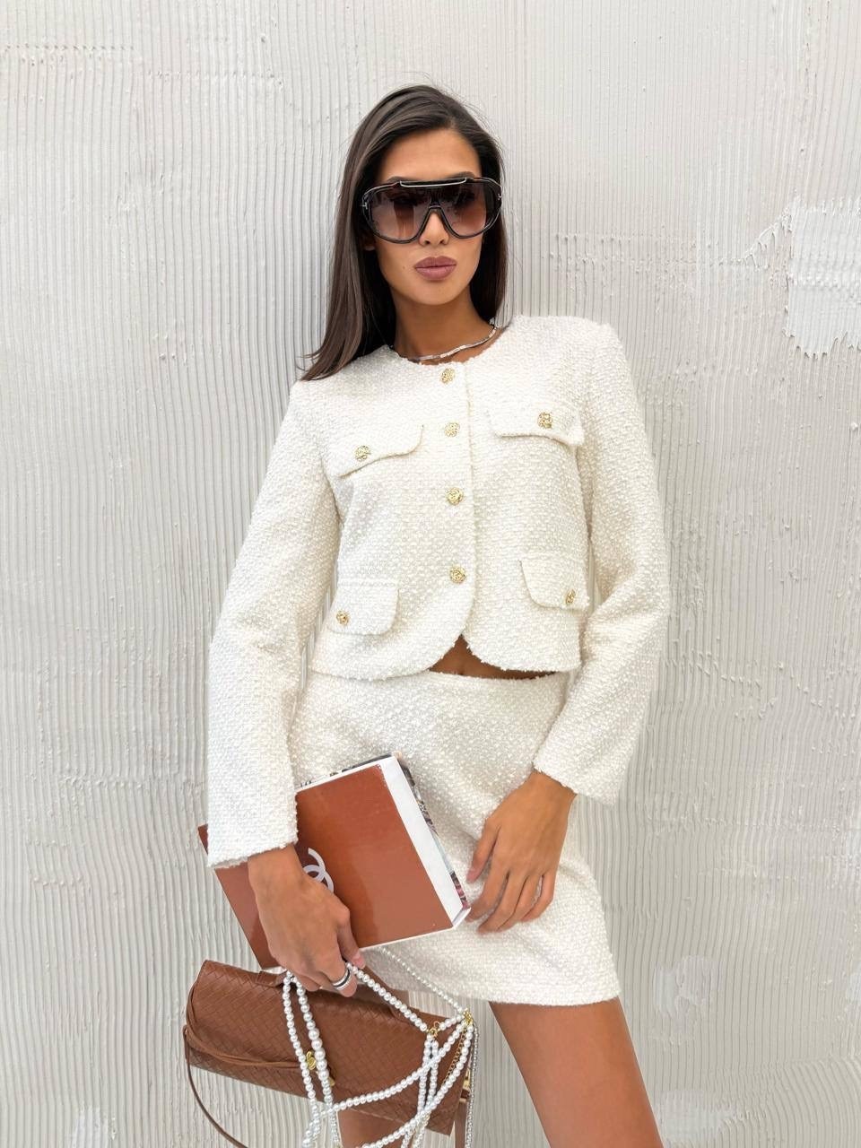 костюм с юбкой,твидовый костюм,жакет в стиле шанель,твидовый жакет,костюм в стиле "шанель" твидовый