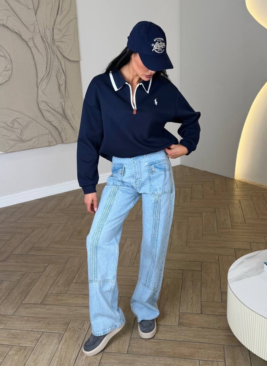 свитшот женская,женская кофта,темно синий свитшот,кофты поло,свитшот