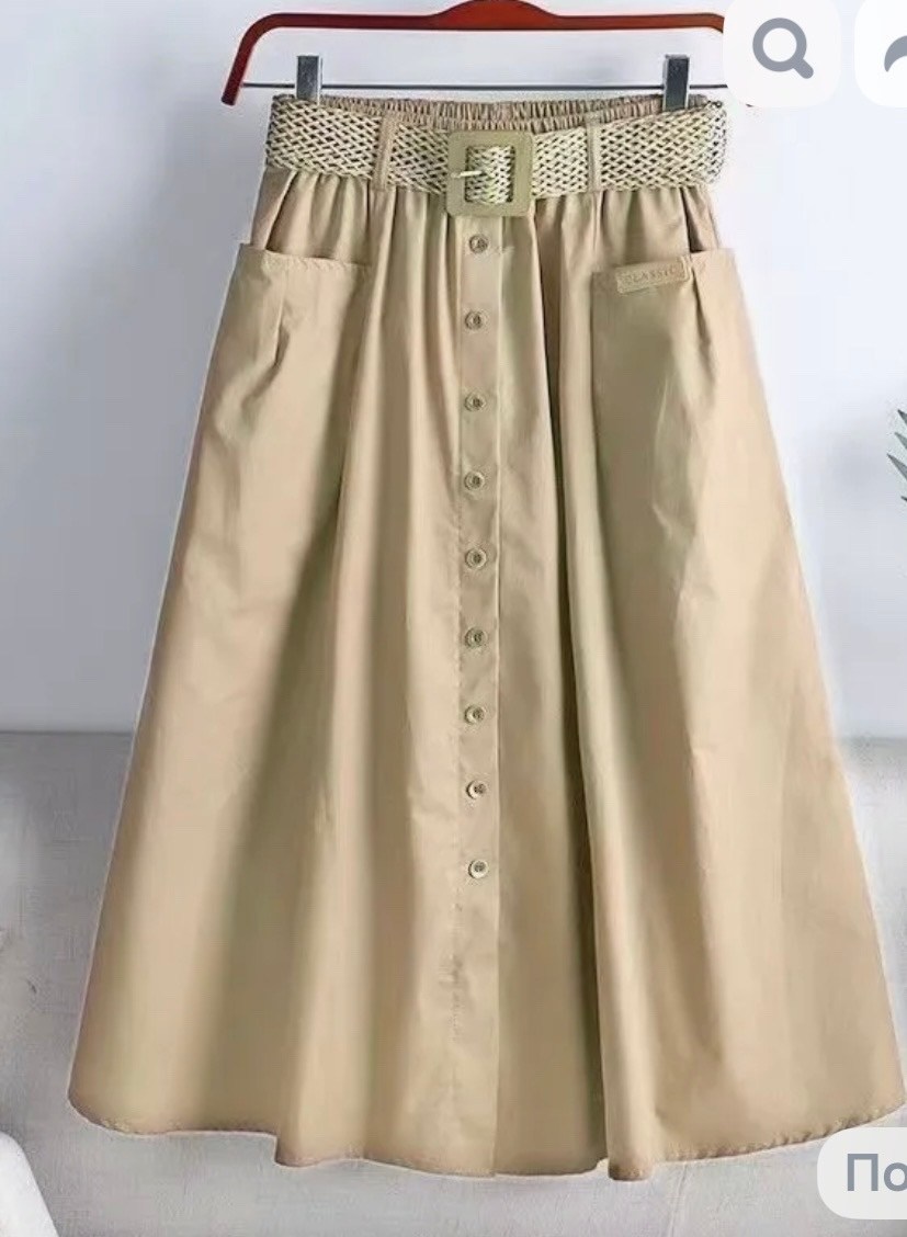 прямоугольная юбка,юбка средней длины,юбка с поясом,юбка на пуговицах,женская юбка средней длины