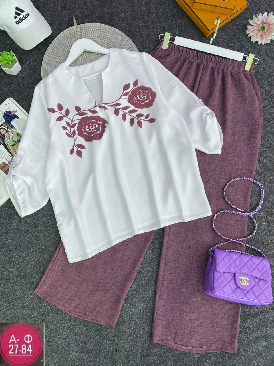 брючный комплект,женская блузка,блуза свободного силуэта,блуза женская,блуза и брюки