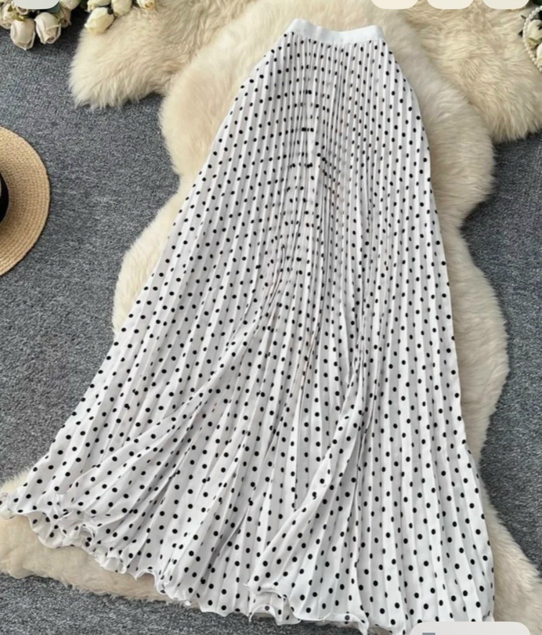 юбка женская плиссированная,женская юбка в горошек,юбка в горошек,плиссированная юбка в горошек,черная юбка в горошек