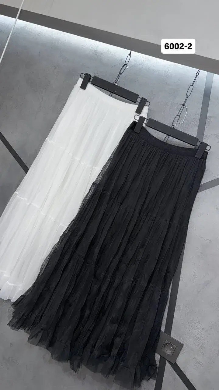 юбка средней длины,юбка с оборками,юбка,шифоновая женская юбка,шифоновая юбка