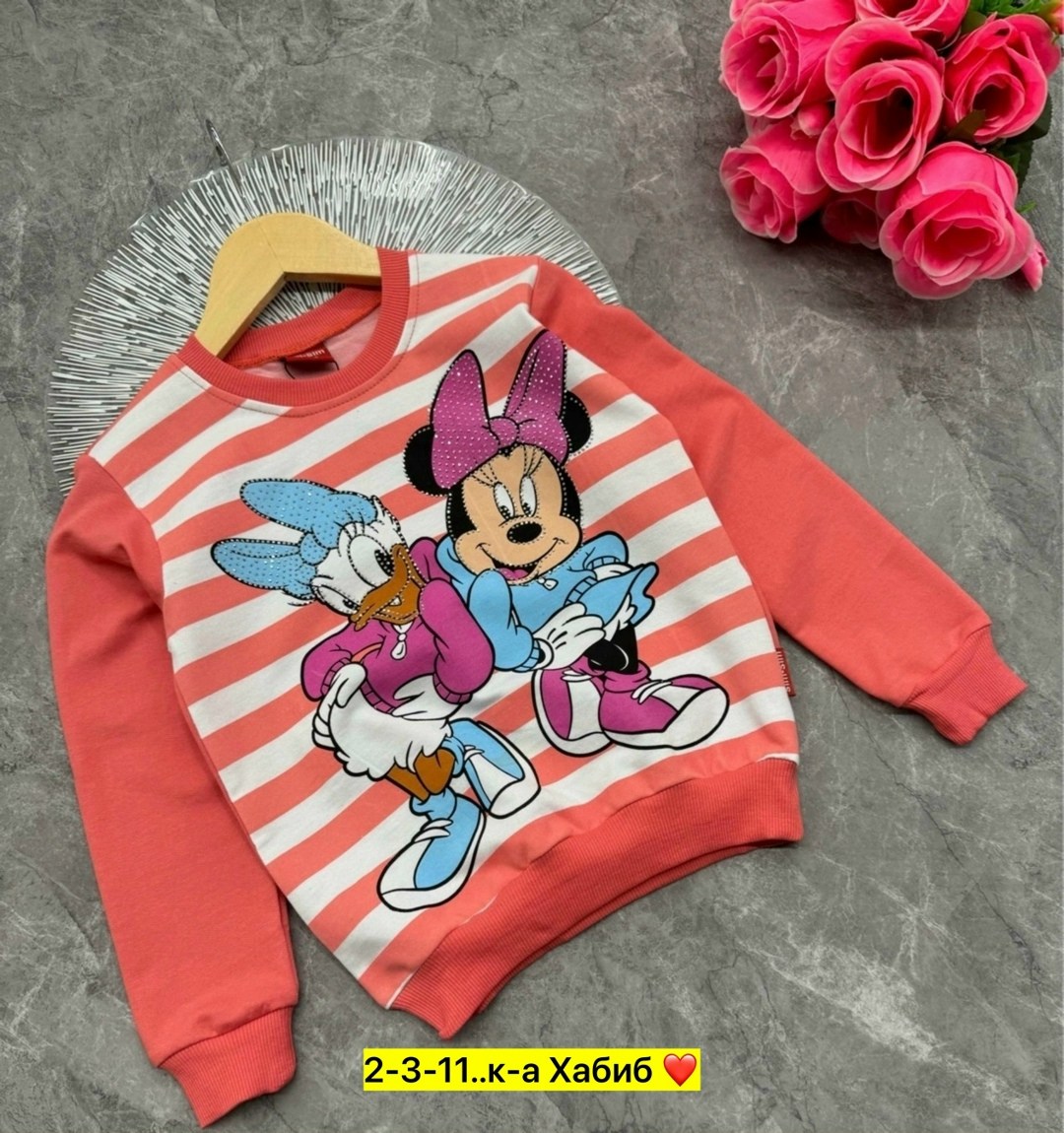 детская кофта,кофта детская для девочки,свитшот для девочки минни,кофта с принтом,кофта для девочек
