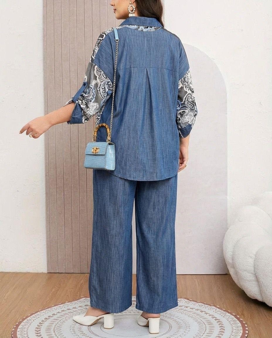 брючный комплект,джинсы для полных женщин,джинсы для полных,фасон блузки,блуза и брюки