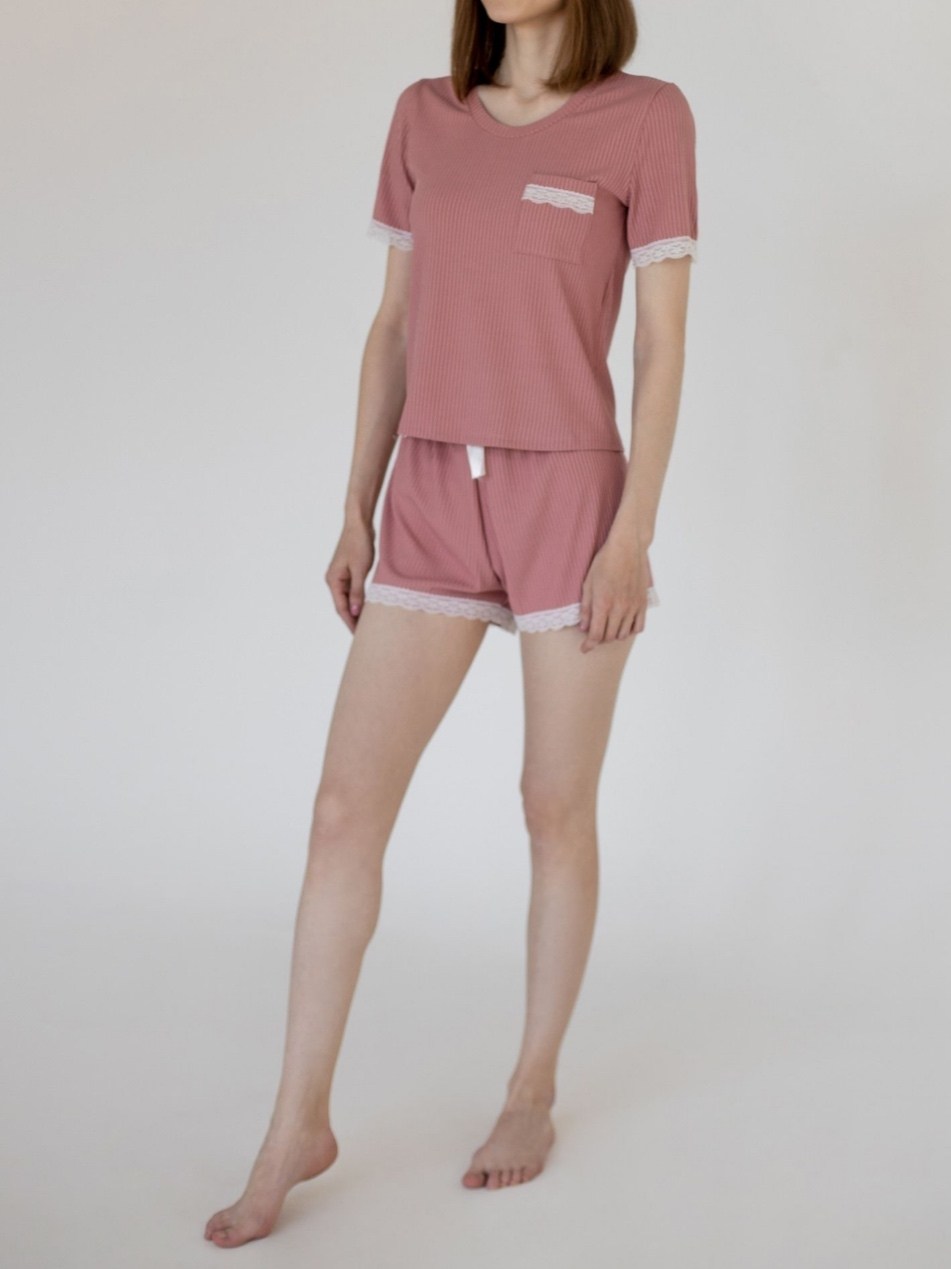 пижама женская с шортам,пижама женская,пижама комплект,розовая пижама,пижама лапша