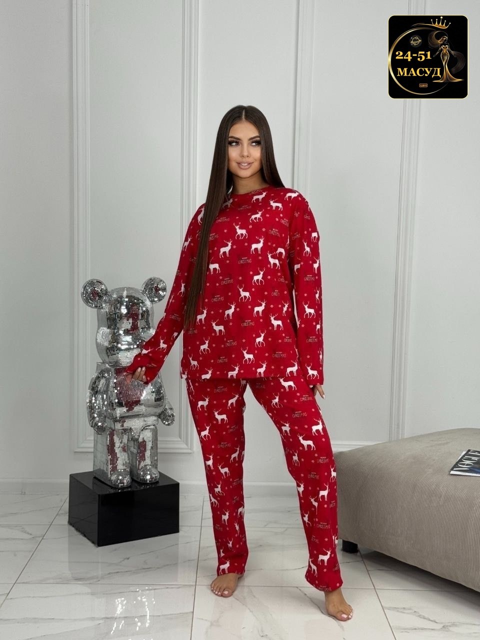пижама красная,пижама двойка,женская пижама,женская пижама п-96 красная,пижамы новый год