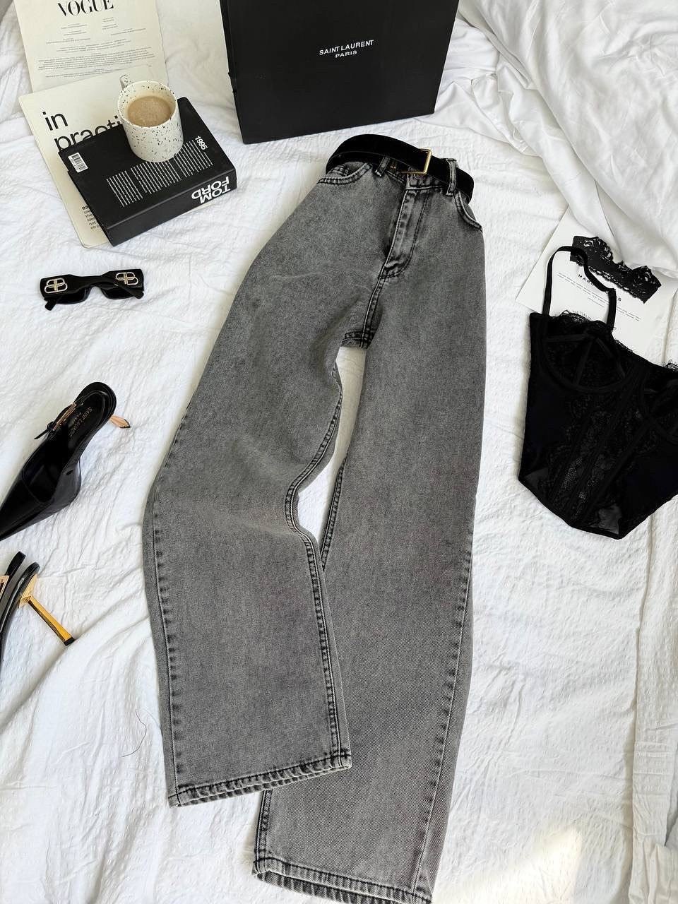 джинсы женские широкие,широкие серые джинсы,джинсы женский серый графит широкие,джинсы широкие,джинсы трубы женские с высокой посадкой