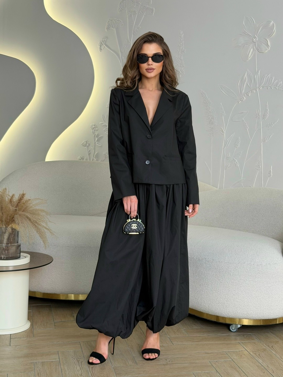 брючный костюм черный,костюм атласный женский брючный в пижамном стиле,костюм классический,костюм женский,брючный костюм женский