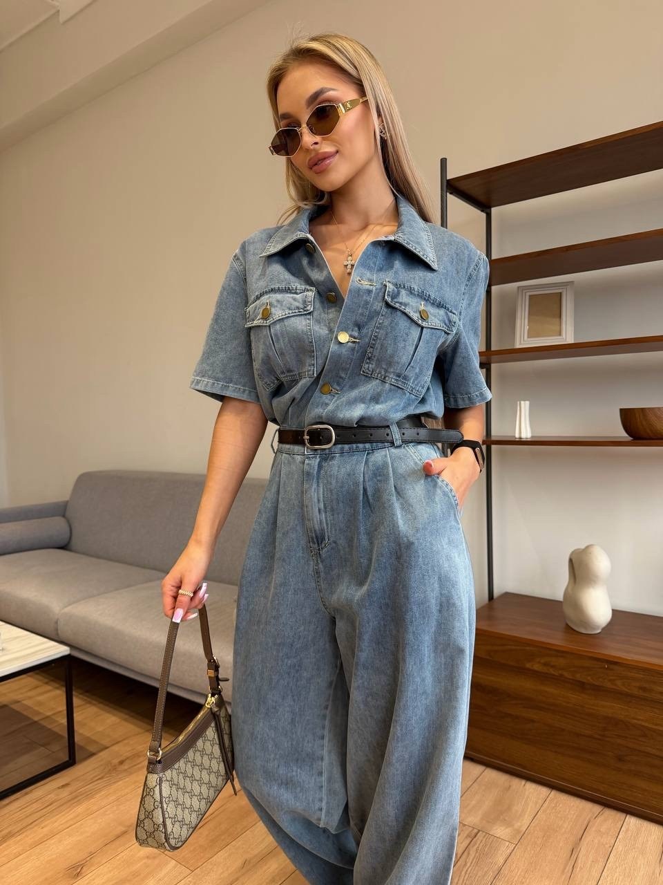 комбинезон брючный летний с коротким рукавом g&lo,комбинезон almirastyle 153 хаки,женские комбинезоны,комбинезон брючный,комбинезон модный