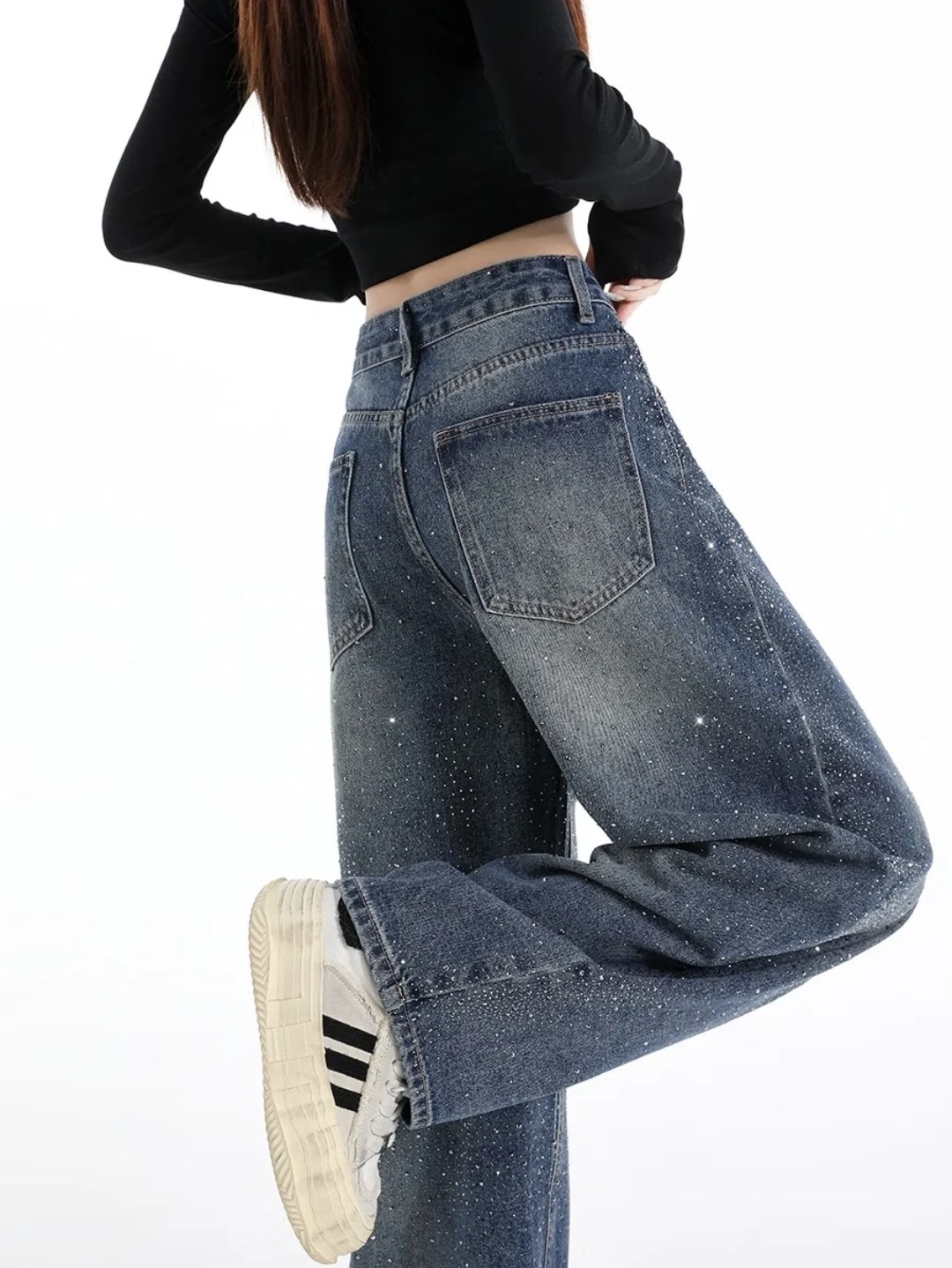 женские синие мешковатые джинсы y2k в стиле харадзюку,женские джинсы в стиле харадзюку синие мешковатые джинсовые брюки в корейском стиле,широкие джинсы,женские джинсы с высокой талией,женские широкие